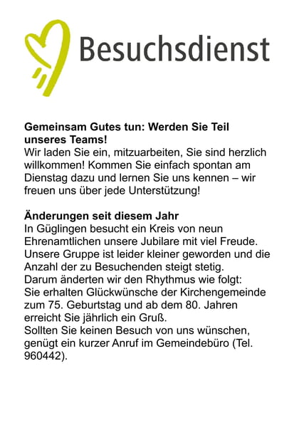 Besuchsdienst 2025